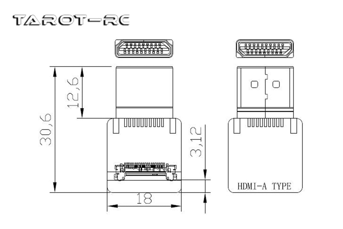 Tarot -HDMI Straight Head HDMI-A Adapter- TL10A11-06