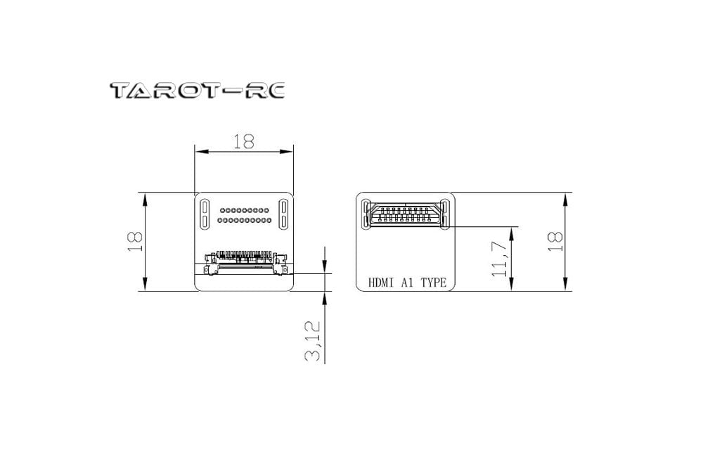 Tarot -HDMI Elbow Head HDMI-A1 Adapter- TL10A11-07