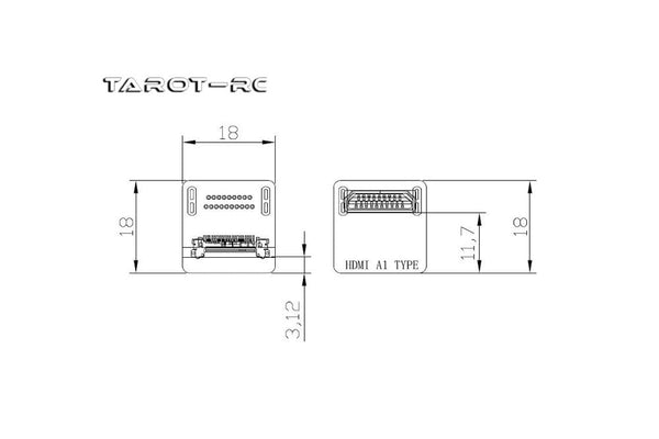 Tarot -HDMI Elbow Head HDMI-A1 Adapter- TL10A11-07