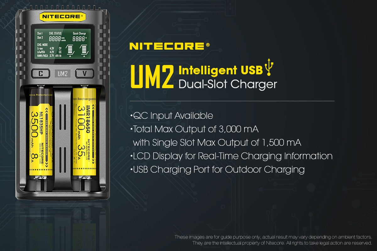 Nitecore UM2 USB Battery Charger