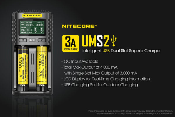 Nitecore UMS2 USB Battery Charger
