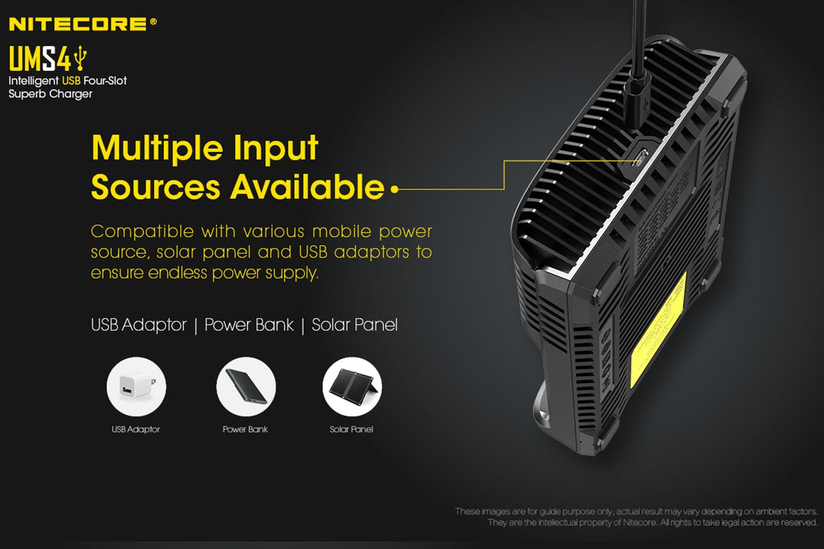 Nitecore UMS4 USB Battery Charger