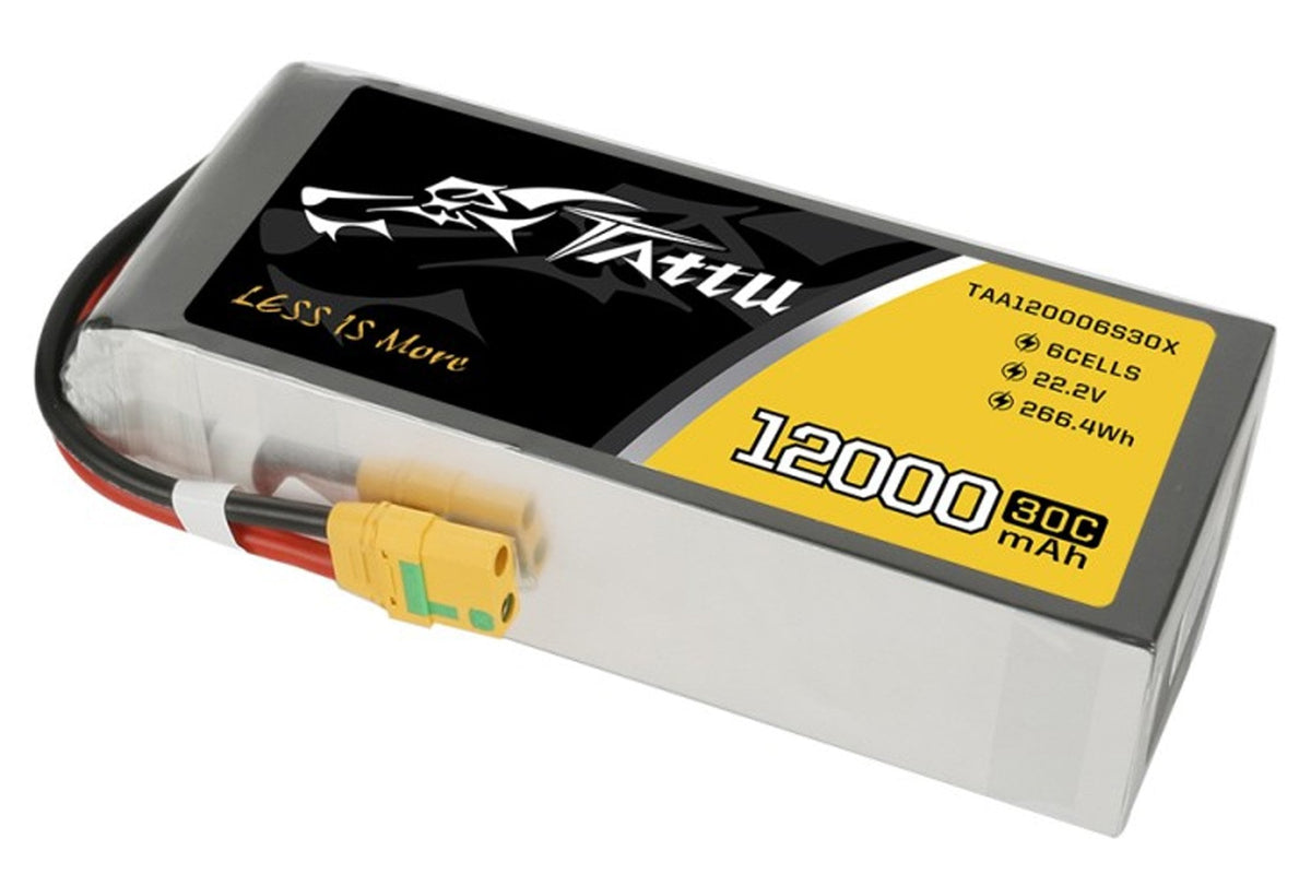 Gens Ace- Tattu - 12000mAh 22.2v 30C 6S1P UAV Lipo - XT90