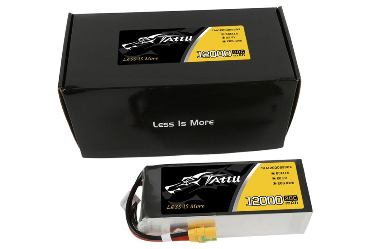 Gens Ace- Tattu - 12000mAh 22.2v 30C 6S1P UAV Lipo - XT90