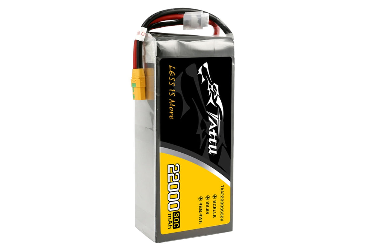 Gens Ace- Tattu 30C- 22000mAh 6S1P 22.2V Lipo with XT90-S