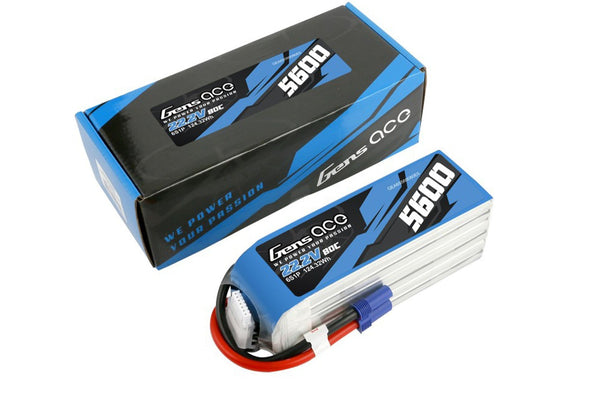 Gens Ace- 5600mAh 80C 6S1P 22.2V Lipo with EC5