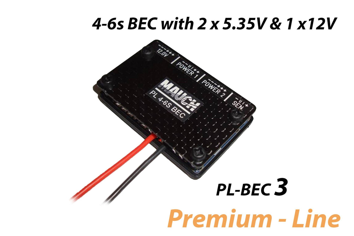 Mauch 017 – PL-4-6s BEC 2 x 5.35V 1 x 12.0V with CFK enclosure