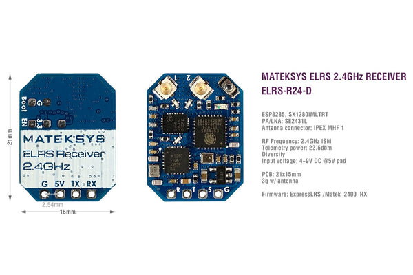 Matek Systems -ELRS-R24-D 2.4GHz Receiver
