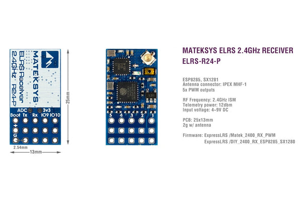 Matek Systems -ELRS-R24-P 2.4GHz Receiver