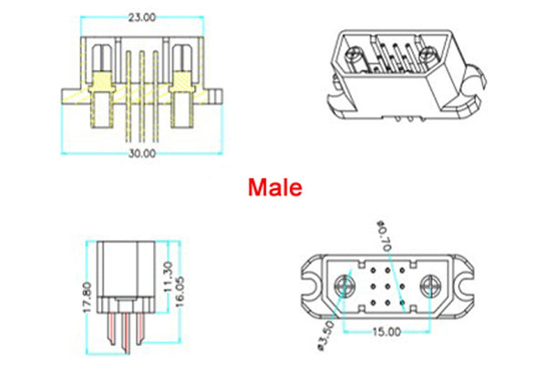 JX9 Multi Wire VTOL pro connector- Pair