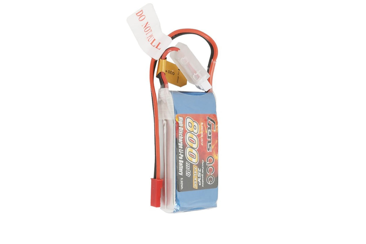 Gens Ace- 800mAh 45C 2S1P 7.4V Lipo with JST-SYP