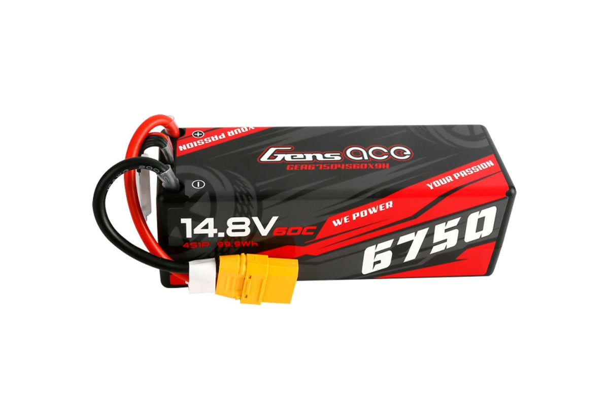 Gens Ace- Hard Case, 6750mAh 60C 4S1P 14.8V Lipo with XT90