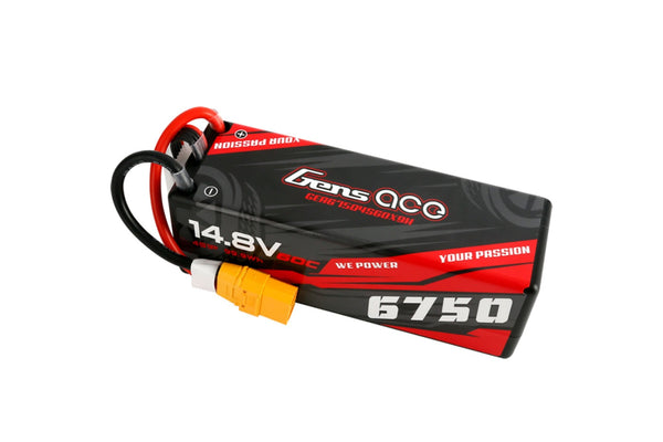 Gens Ace- Hard Case, 6750mAh 60C 4S1P 14.8V Lipo with XT90