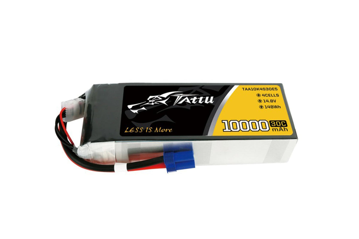 Gens Ace- Tattu 30C- 10000mAh 4S1P 14.8V Lipo with EC5