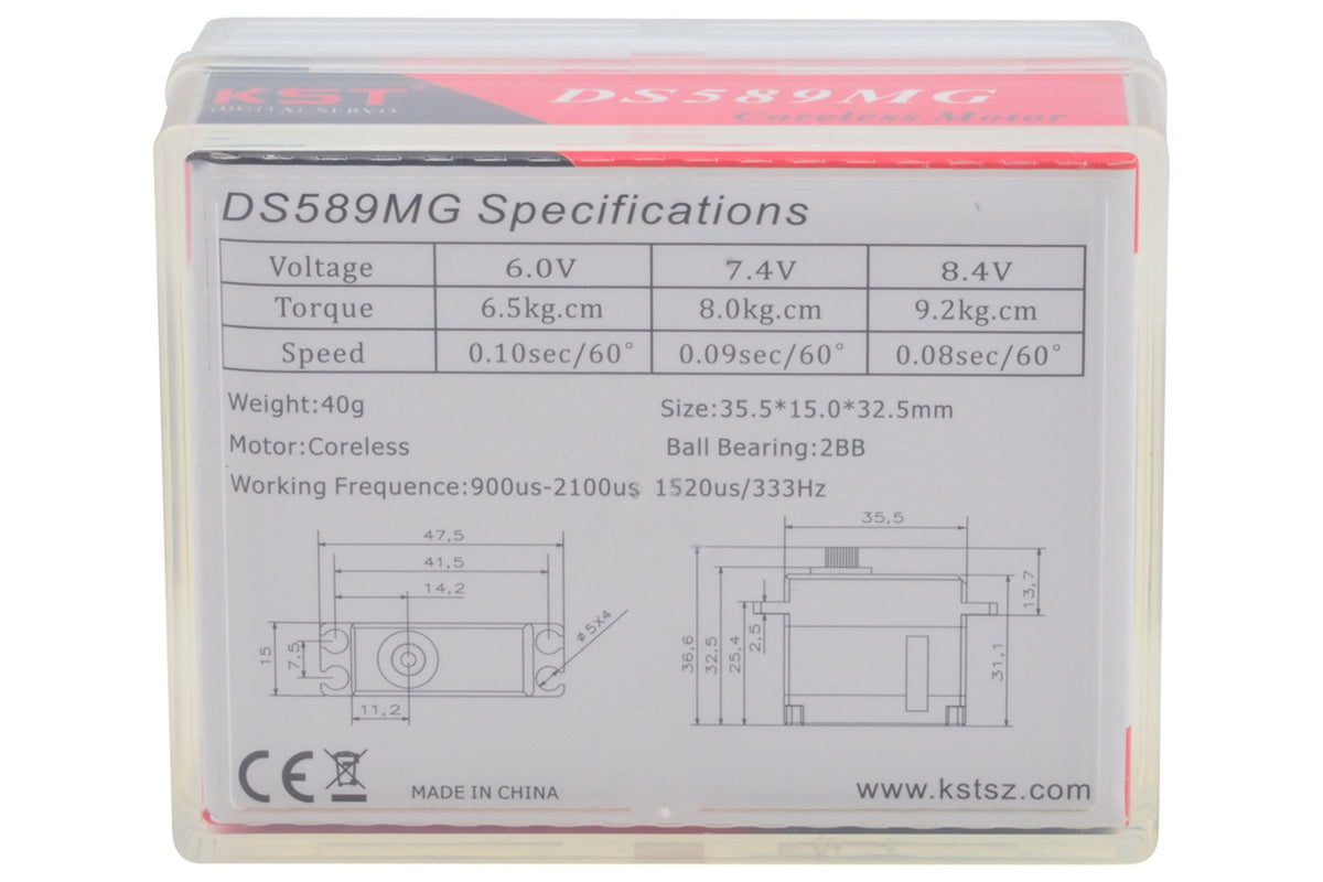 KST DS589MG 9.2KG 0.08sec Digital HV Metal Gear Servo