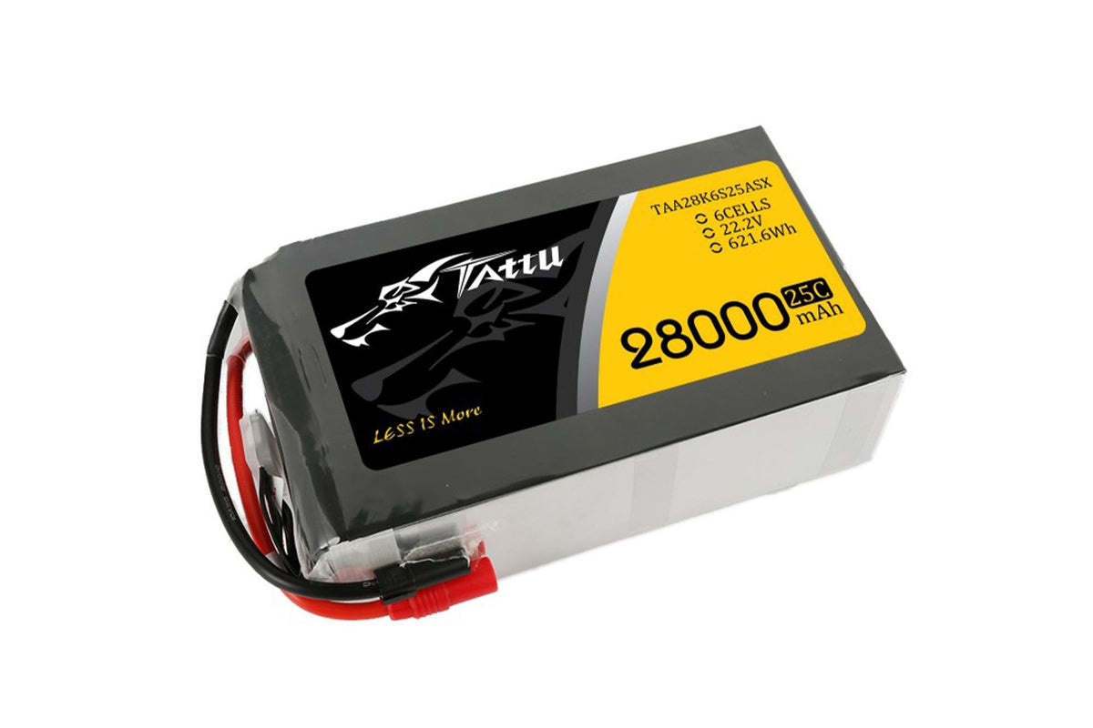 Gens Ace- Tattu, 28000mAh 25C 6S1P 22.2V Lipo with AS150/XT150