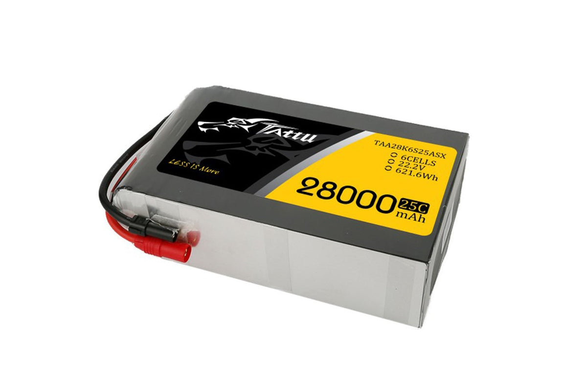 Gens Ace- Tattu, 28000mAh 25C 6S1P 22.2V Lipo with AS150/XT150