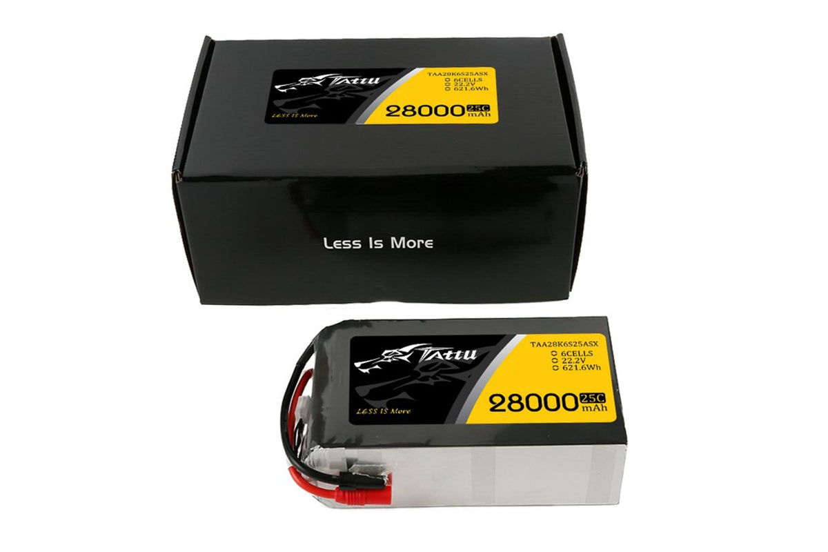 Gens Ace- Tattu, 28000mAh 25C 6S1P 22.2V Lipo with AS150/XT150