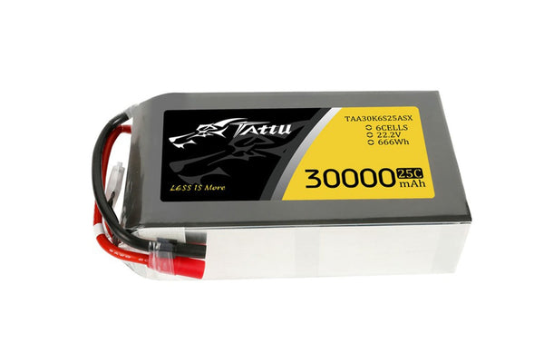 Gens Ace- Tattu 30000mAh 25C 6S1P 22.2V Lipo with AS150/XT150