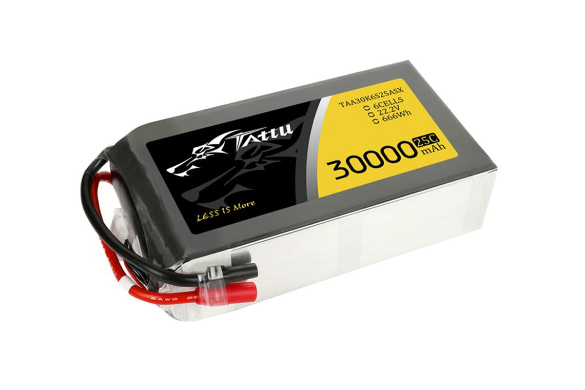 Gens Ace- Tattu 30000mAh 25C 6S1P 22.2V Lipo with AS150/XT150