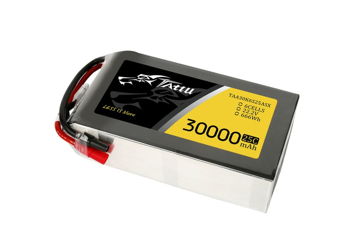 Gens Ace- Tattu 30000mAh 25C 6S1P 22.2V Lipo with AS150/XT150