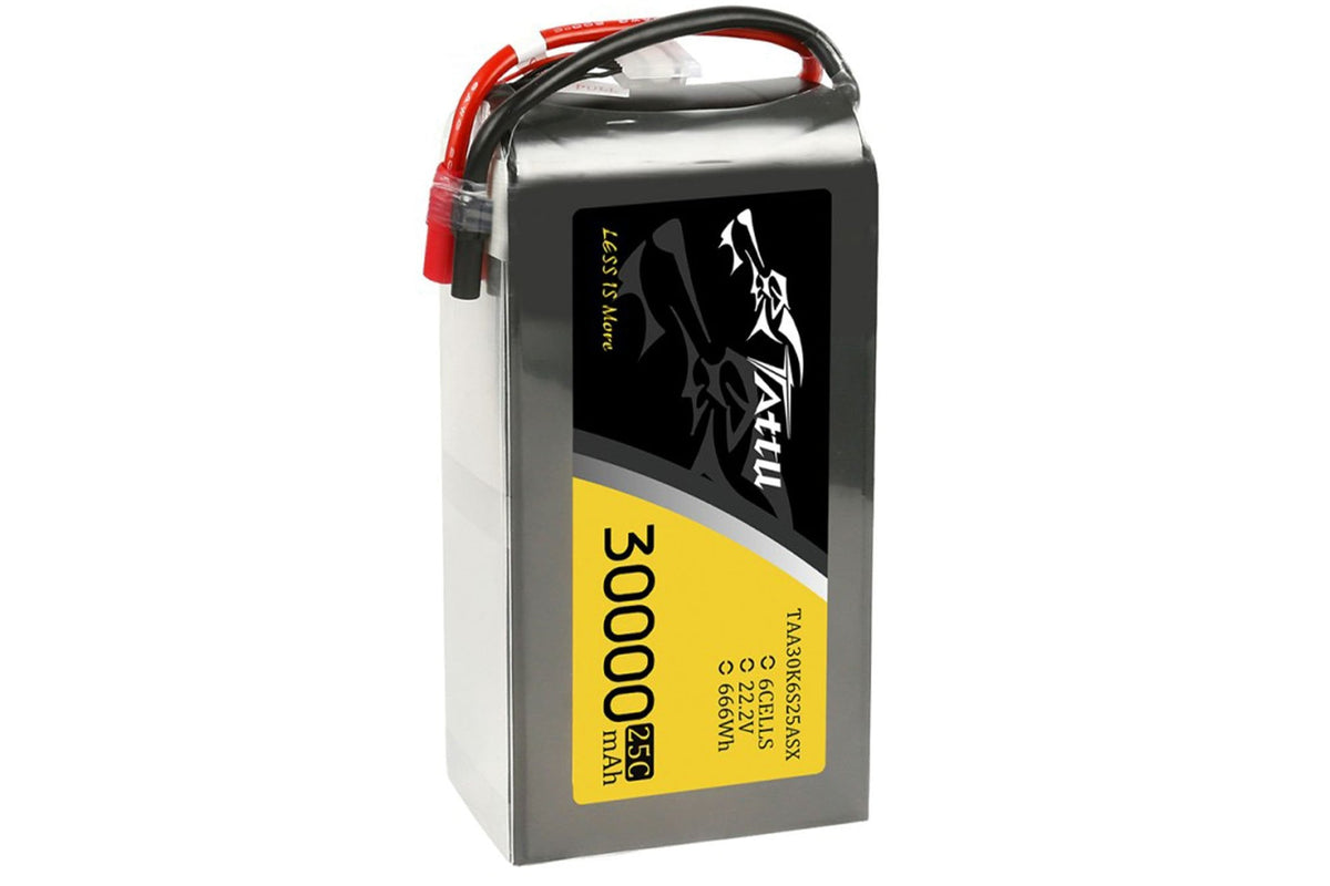 Gens Ace- Tattu 30000mAh 25C 6S1P 22.2V Lipo with AS150/XT150