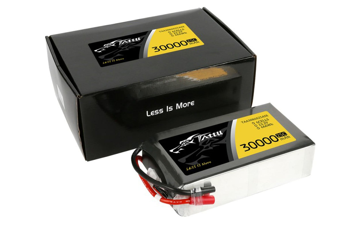 Gens Ace- Tattu 30000mAh 25C 6S1P 22.2V Lipo with AS150/XT150