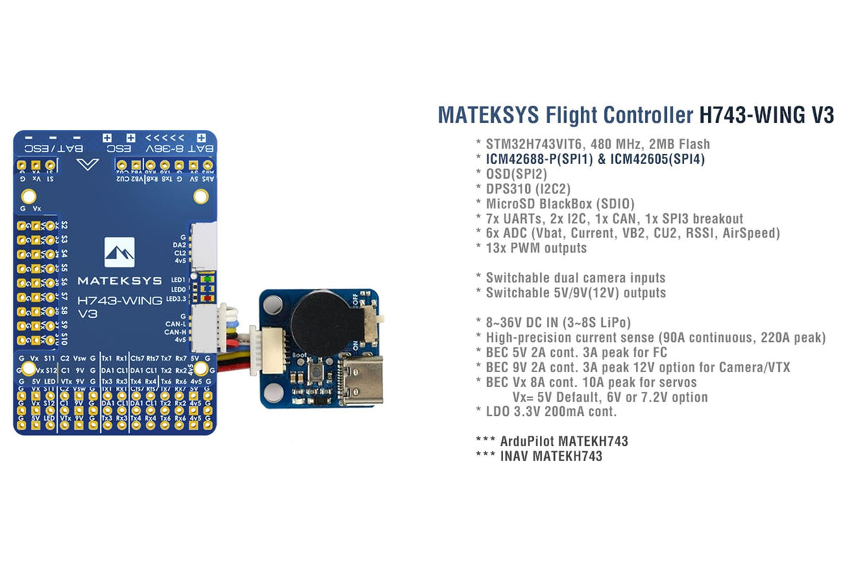 Matek Systems - Flight Controller H743-WING V3