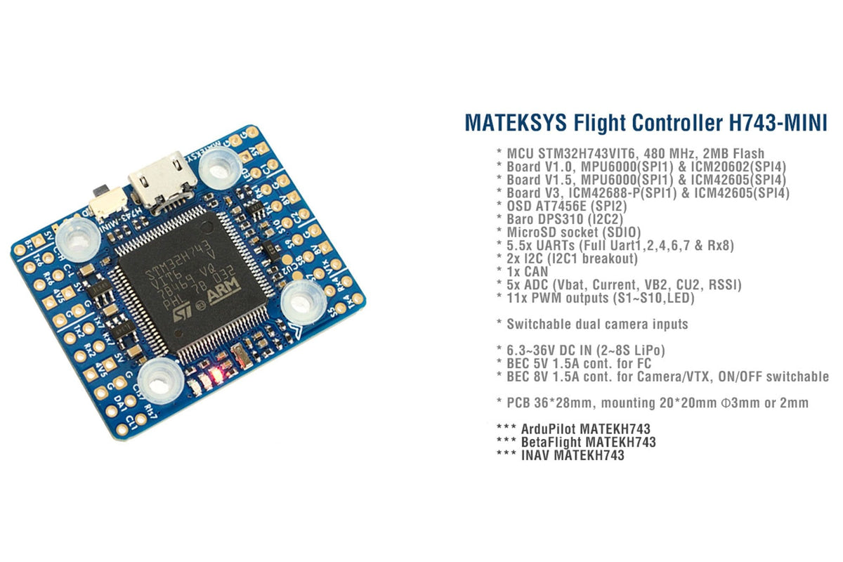 Matek Systems - Flight Controller H743-MINI-V3