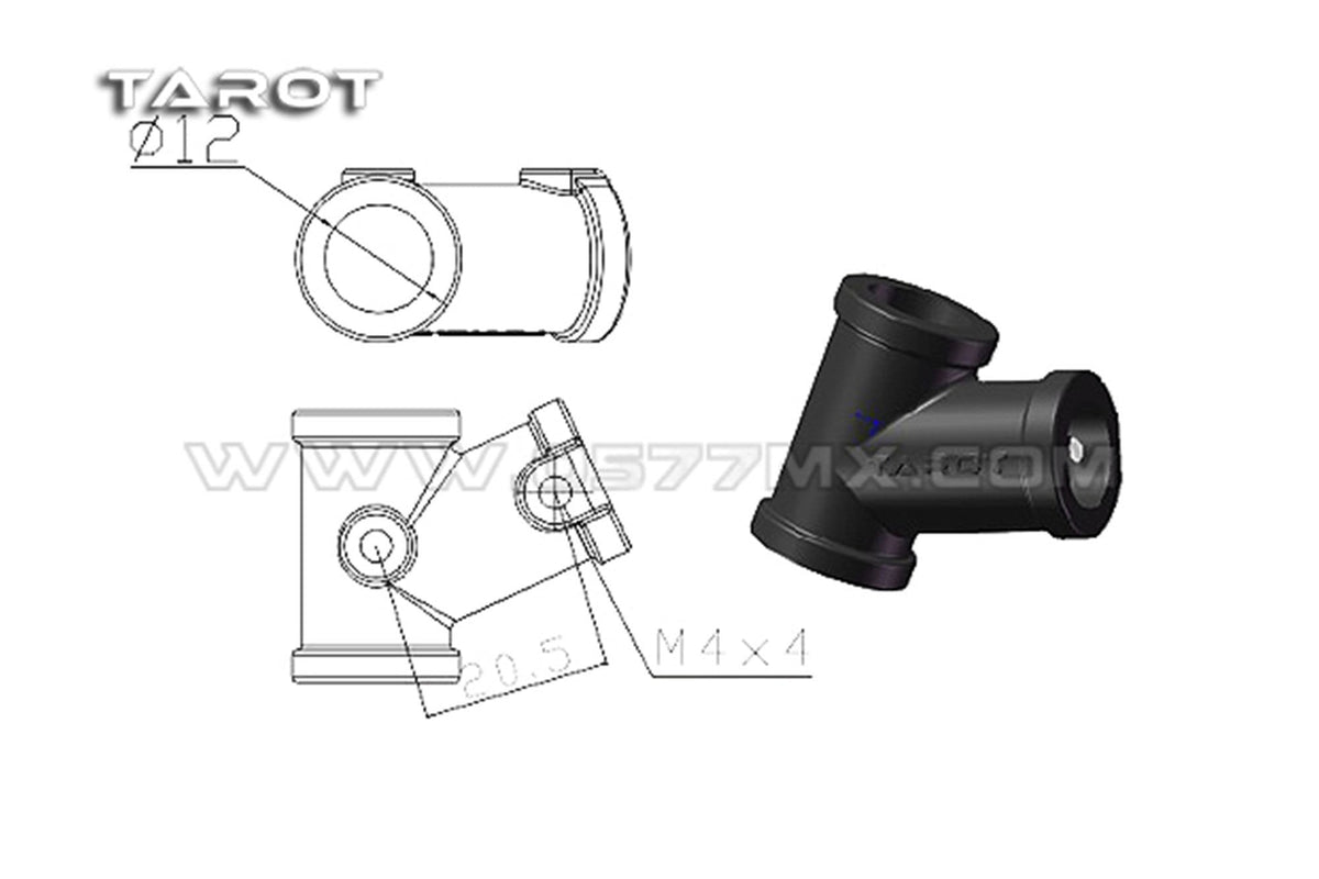Tarot - 12mm Y Type Mount Landing Skid - TL800A03