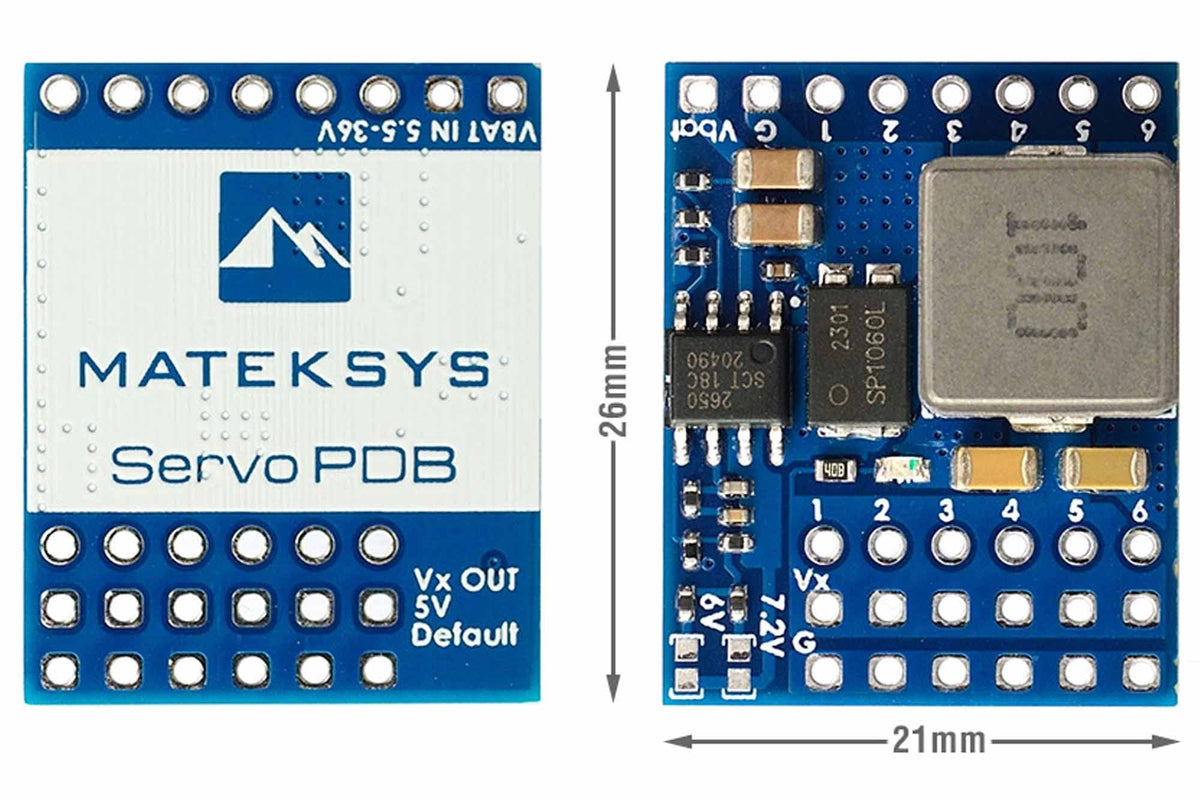 Matek Systems -SERVO PDB, W/ BEC 5.5-36V TO 5-8.2V