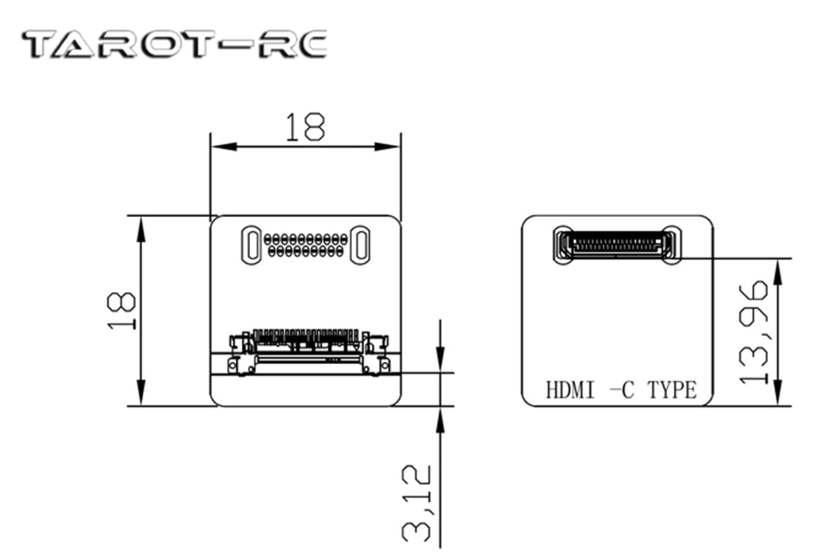 Tarot -MINI HDMI Elbow Head HDMI-C Adapter- TL10A11-09
