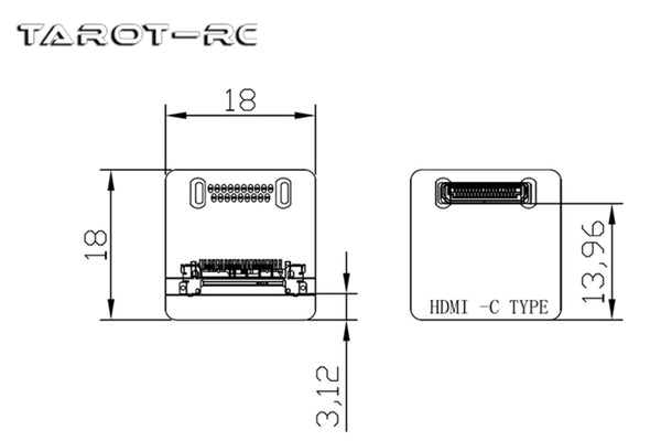 Tarot -MINI HDMI Elbow Head HDMI-C Adapter- TL10A11-09