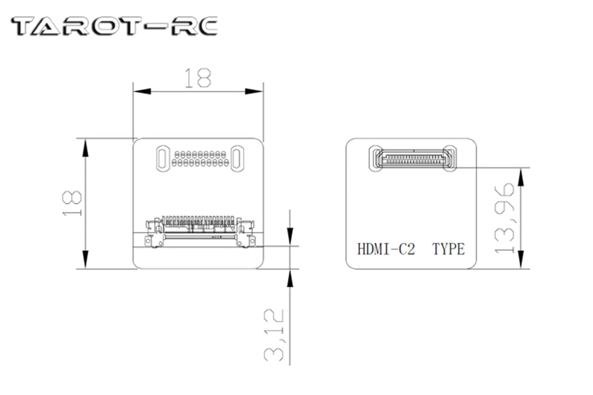 Tarot - MINI HDMI Elbow Head HDMI-C2 Adapter- TL10A11-10