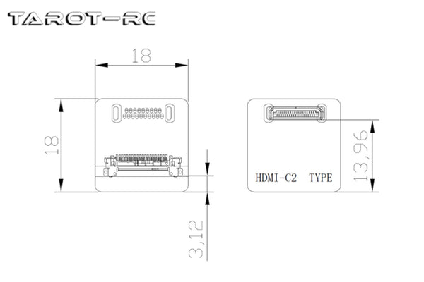 Tarot - MINI HDMI Elbow Head HDMI-C2 Adapter- TL10A11-10