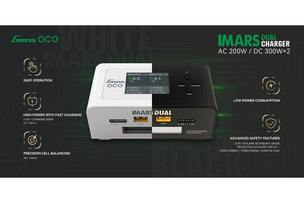 Gens Ace- IMARS Dual Channel AC200W/DC600W Smart Balance RC Charger (UK)