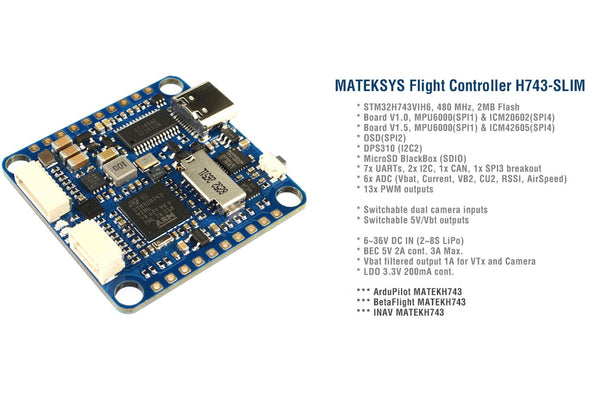 Matek Systems - Flight Controller H743-SLIM-V4