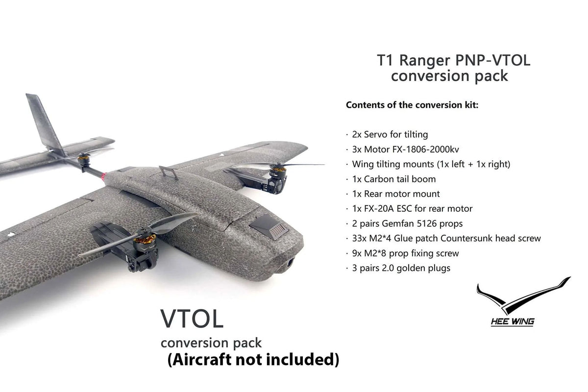 HEE WING T1 Ranger VTOL PNP Conversion Pack- Updated servos