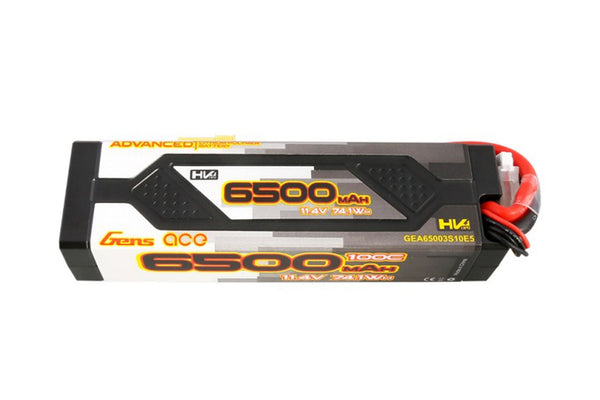 Gens Ace- Advanced, 6500mAh 100C 3S1P 11.4V Hard Case Lipo with EC5
