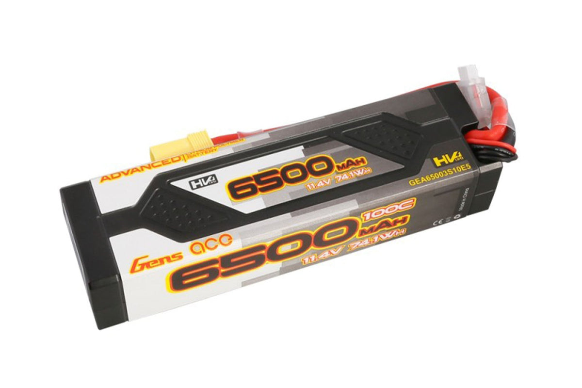 Gens Ace- Advanced, 6500mAh 100C 3S1P 11.4V Hard Case Lipo with EC5