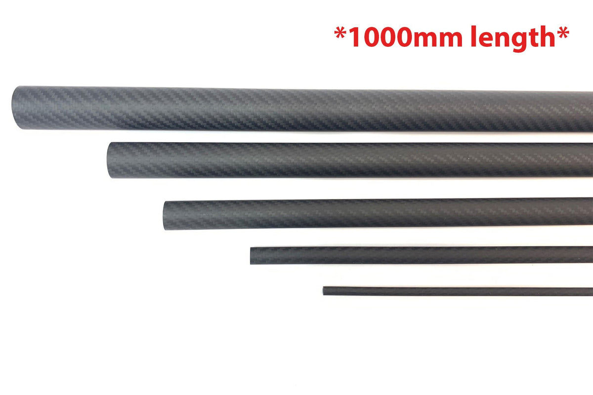 3DXR- Roll wrapped carbon fibre tubes-Matte - 1000mm