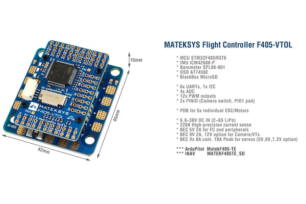 Matek Systems - Flight Controller F405-VTOL