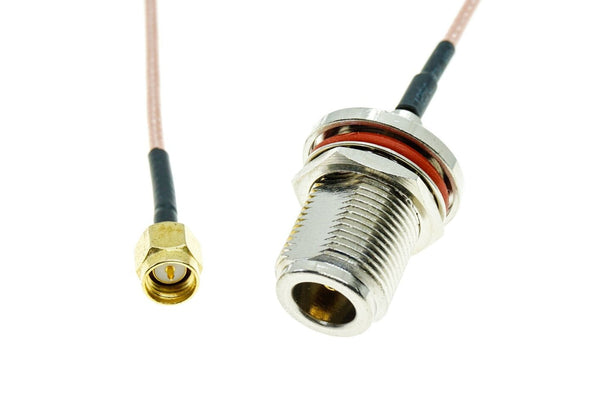3DXR- SMA-M Straight to N-F Bulkhead Cable RG316