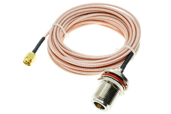 3DXR- SMA-M Straight to N-F Bulkhead Cable RG316