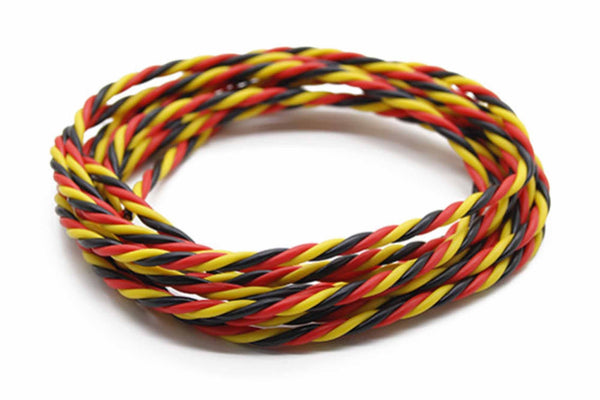 Servo Wire 22 AWG - Twisted Black Red Yellow - Per Mtr