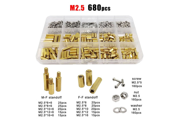 3DXR- Solid Brass Standoffs Assortment Kit