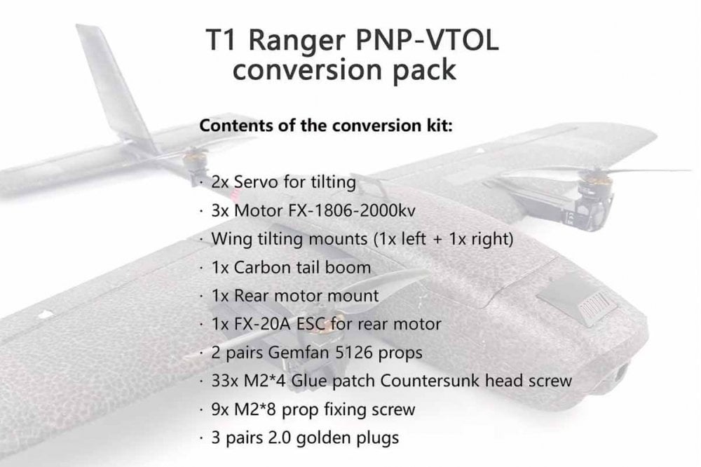 Hee Wing - Ranger T1 PNP PRO + VTOL Pack