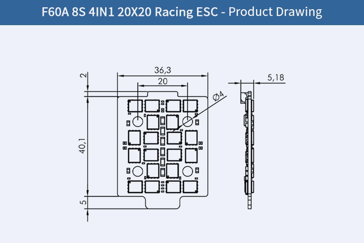 T Motor - F60A Mini 8S 4IN1 ESC