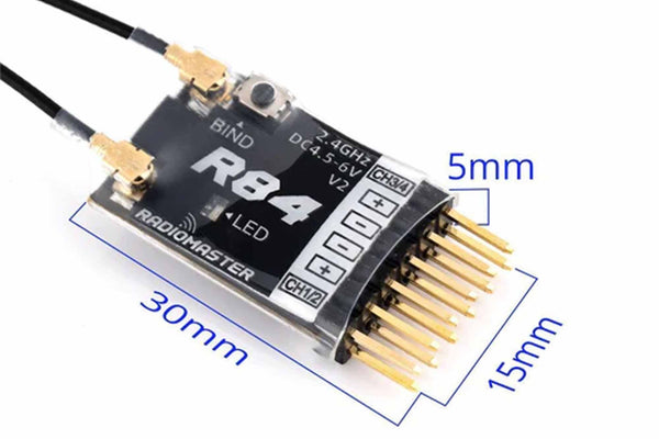 RadioMaster - R84 V2- 4ch Frsky D8, D16 & SFHSS Compatible PWM Receiver