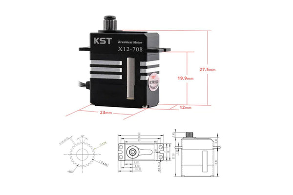 X12-708 Brushless Micro Servo 9.3kg.cm